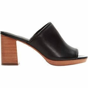 Frye Black Leather Mules